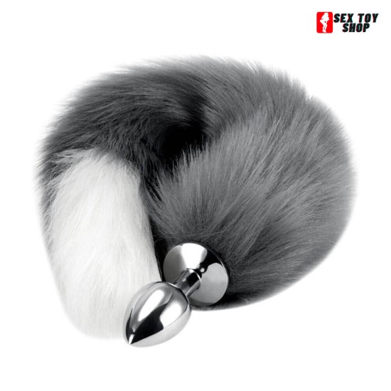 Faux Fox Tail Stainless Steel Anal Stopper SM Anus Toy