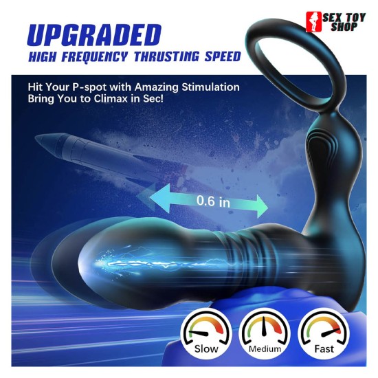 7 Modes App Remote Control Prostate Massager Anal Vibrator Thrusting Vibrating  with Cock Ring