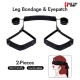 Leather Wrist Thigh Leg Straps with Adjustable Back Handcuffs SM Blindfold Eye Mask Adult Sex Toys Sets for Women's Pleasure and Couple Foreplay