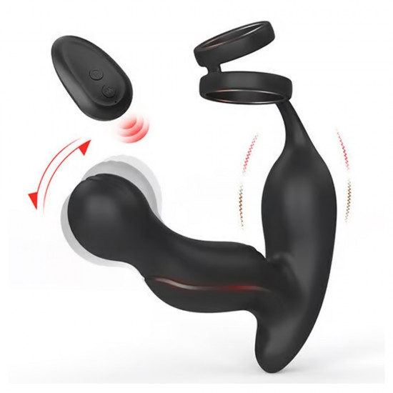 11 Vibrations & Dual Penis Ring 3-IN-1 Prostate Massager