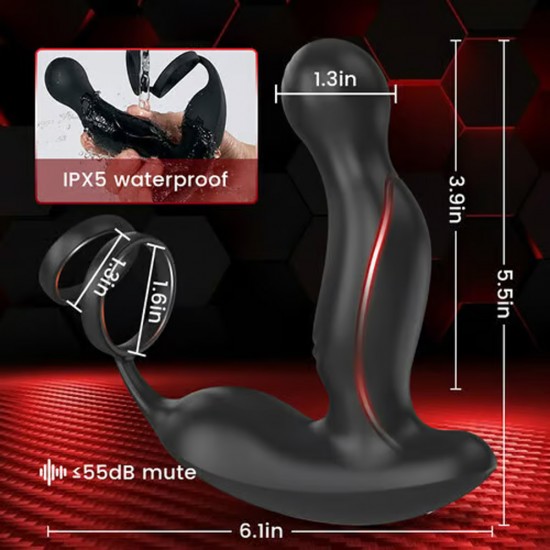 11 Vibrations & Dual Penis Ring 3-IN-1 Prostate Massager