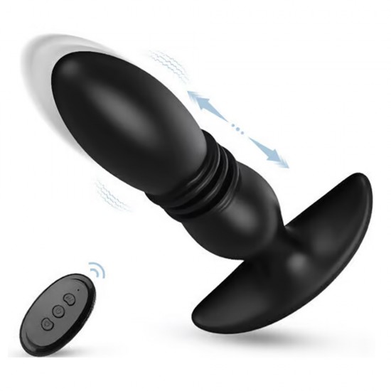 Remote Control 3 Thrusting 12 Vibrating Silicone Prostate Massager