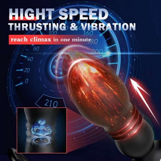 2 In 1 Cock Ring Anal Vibrator 8 Thrusting 8 Vibration