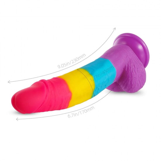 7 Inch Rainbow Dildo With Suction Cup