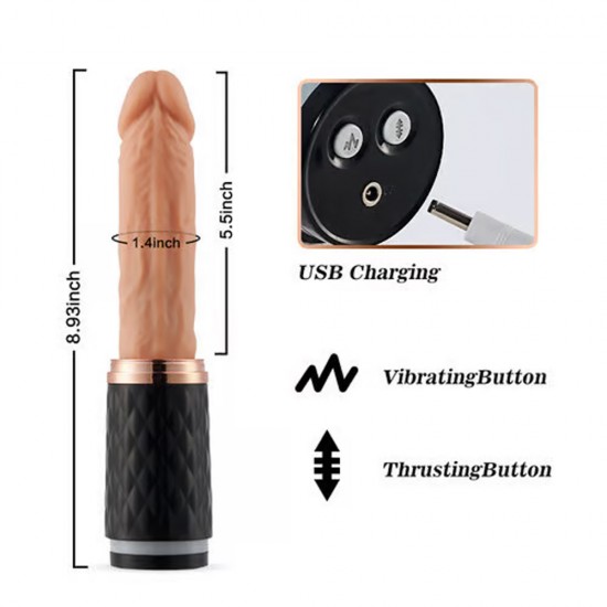 5.4-Inch Silicone Dildo with 7 Vibrating 7 Telescoping