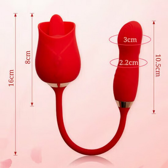 10 Licking & Vibrating Stimulator Rose Clit Multifunctional Vibrator