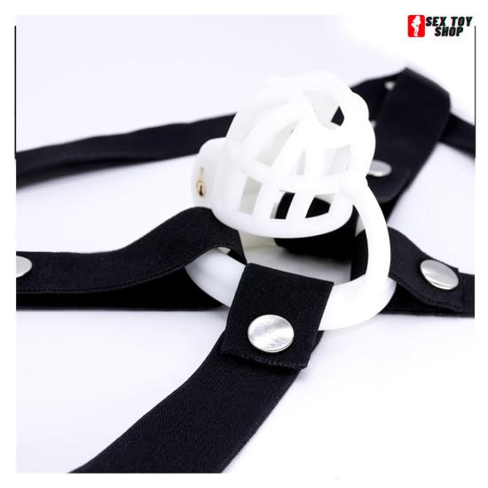 Male Chastity Belt Chasity Device Sissy Belts Anti-Off Auxiliary Chastity Strap Cage Sex Game Toys for Men (Pink Three-Way Belt)