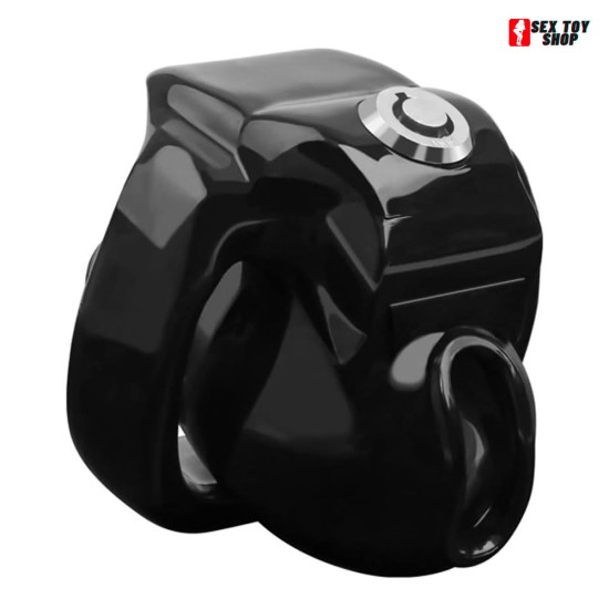 Leightweight Chastity Device Male Chastity Cage Resin Ergonomic Breathable Chastity Devices (Black 45mm Ring)