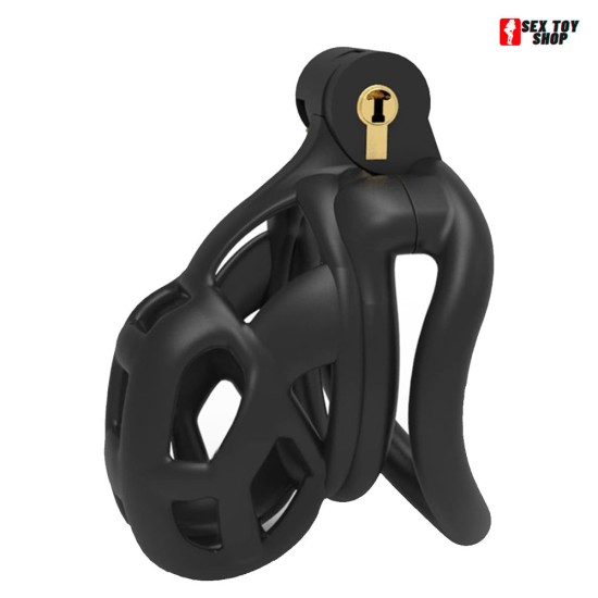 Resin Cock Cage Chastity Device Male Chastity Male Adult Sex Toys for Penis Exercise Device with 4 Rings  (Nano)