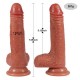7 Inch Dual-Density Veins Texture Liquid Silicone Suction Cup Dildo with Balls