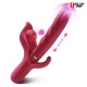 3-in-1 Rabbit Vibrator with 10 Thrusting & 10Flapping & 10 Vibration Modes Thrusting Dildo