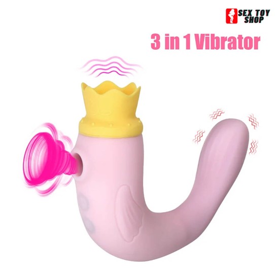 3 In 1 Sucking Vibrator Clitoral Stimulation Female Vaginal Masturbation